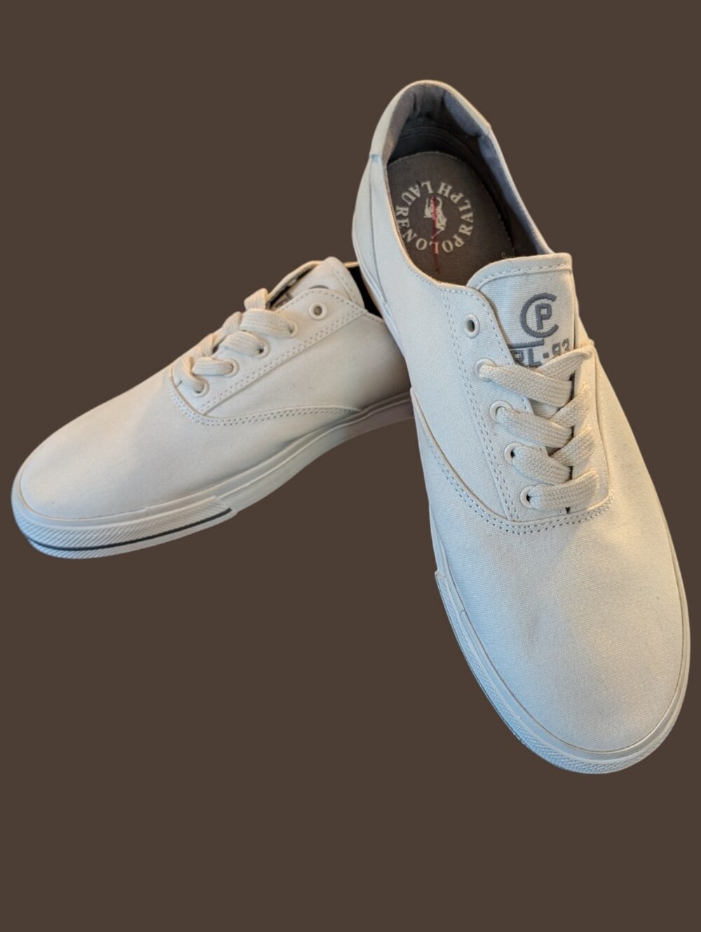NWOT Ralph Lauren Polo Keaton Casual Canvas Lace-Up Sneakers White Size 11.5